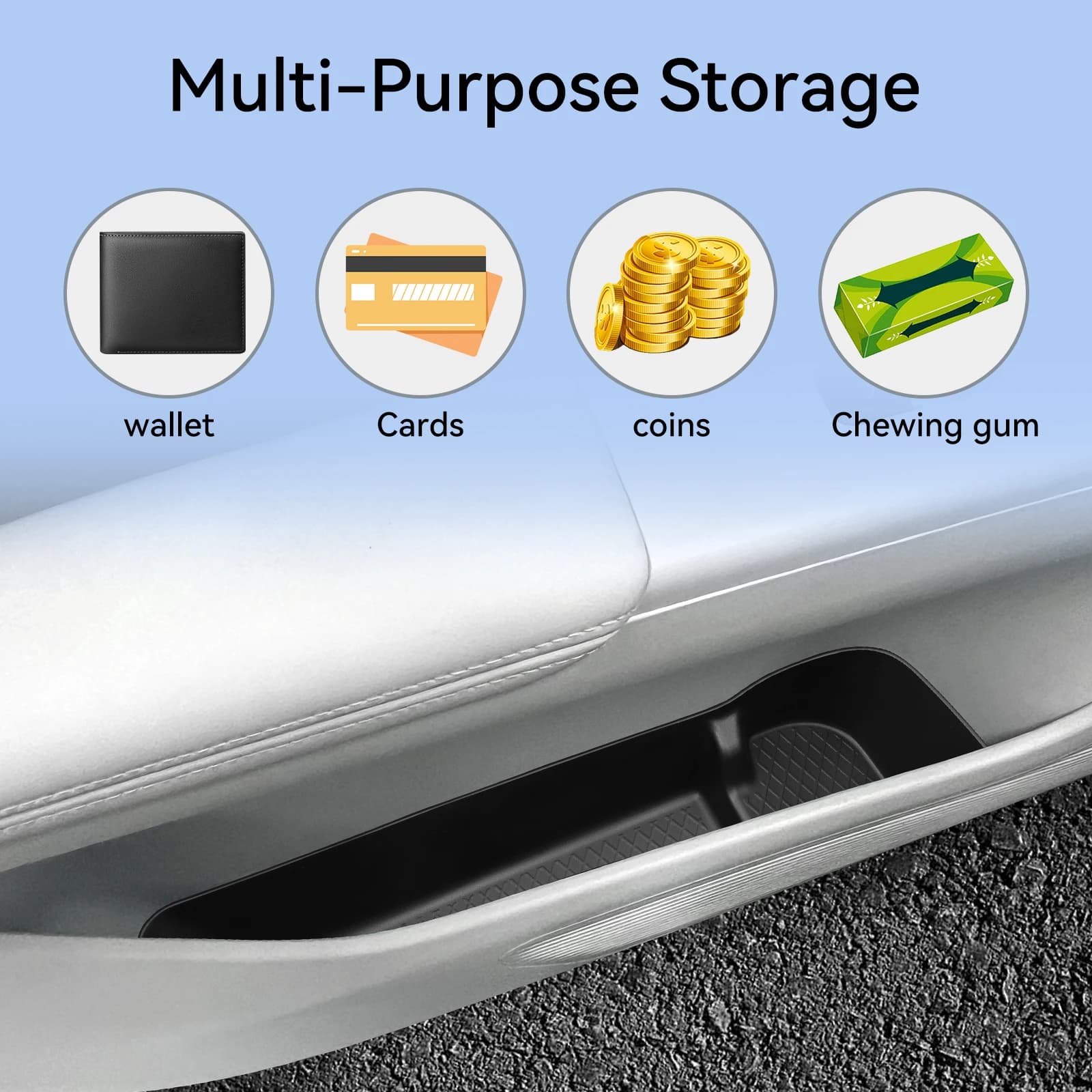LUCKEASY pour Geely EX2 2024 2025 2026 – Boîte de rangement pour poignée de porte latérale de voiture, compartiment anti-salissure, plateau de rangement et d'organisation, accessoires