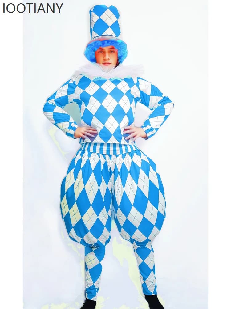 Costume de Clown d'halloween pour adultes, Costume de carnaval, déguisement de parc d'attractions, Costume de jeu de rôle amusant, Costume de spectacle