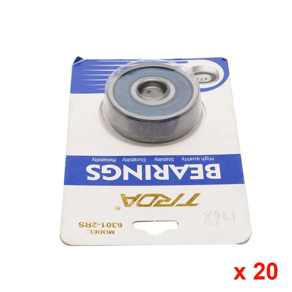 Lot de 20 roulements à billes scellés 6301-2RS