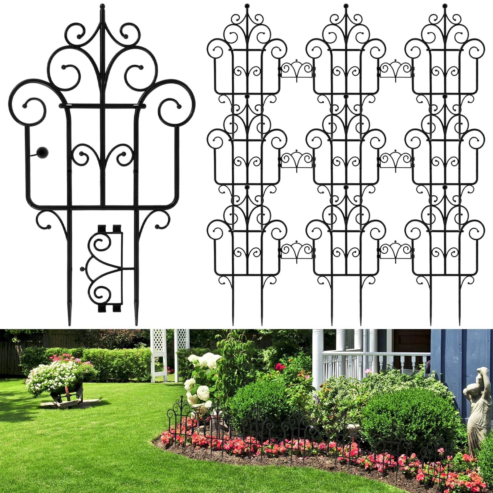 Clôture de jardin décorative pliante en plastique