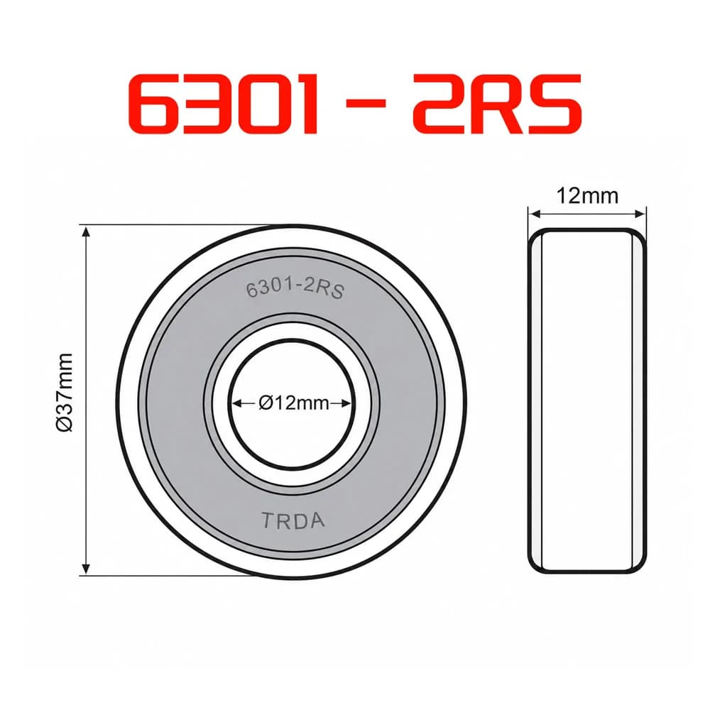 Lot de 20 roulements à billes scellés 6301-2RS