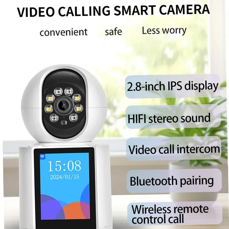 ICSEE 2K 4MP appel vidéo interphone Wifi caméra 2.4 pouces écran AI détecter Audio bidirectionnel couleur Vision nocturne 2MP intérieur bébé moniteur