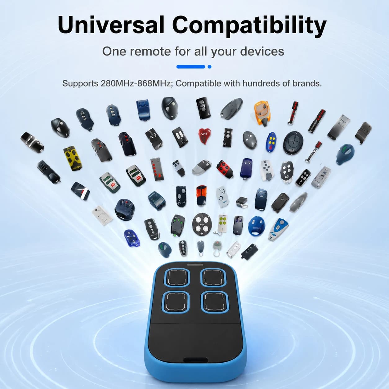 Télécommande universelle multifréquence pour porte de garage