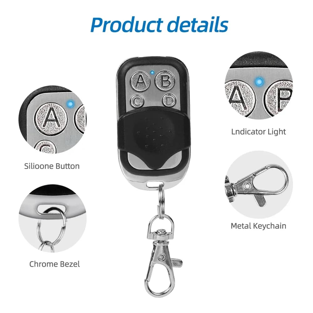 433MHz copie à distance 4 boutons Clone télécommande transmetteur sans fil pour porte de Garage porte électrique RF contrôleur clé de verrouillage