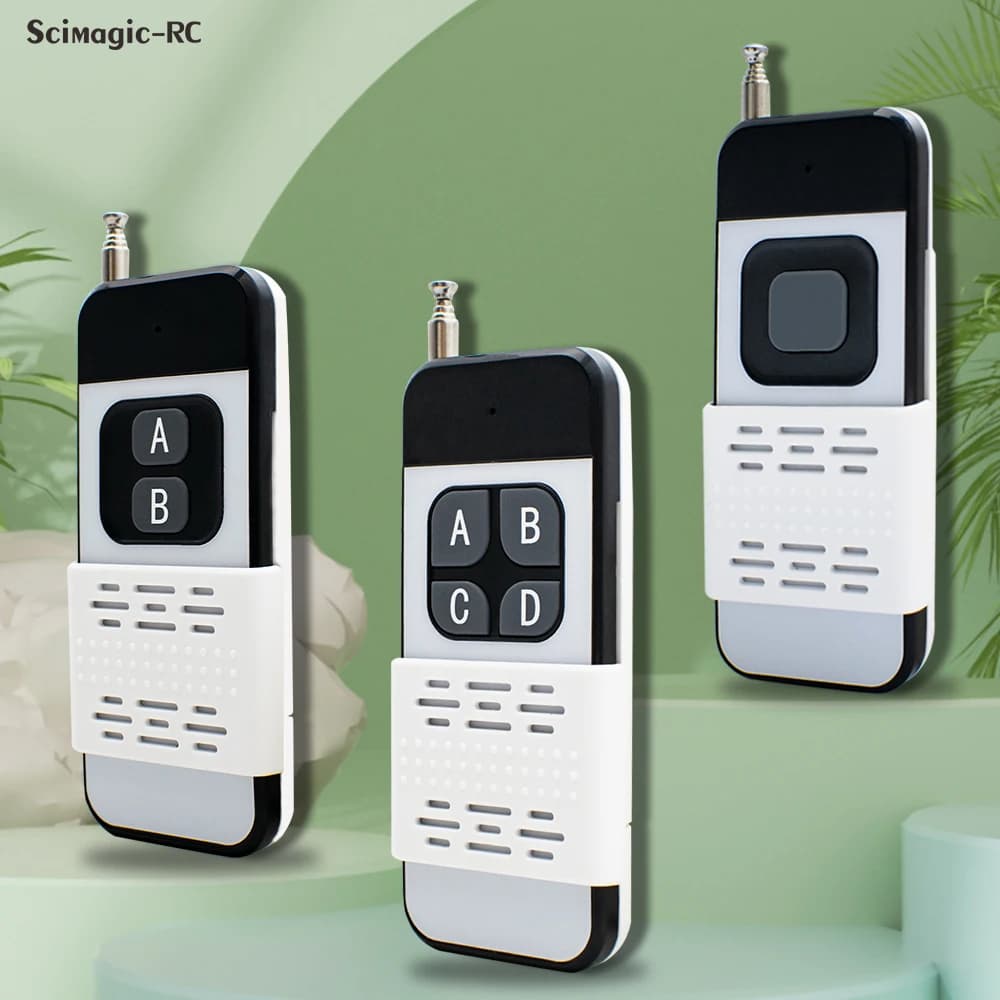 433MHz Télécommande haute puissance 1000m 1/2/4 Bouton Apprendre le code Porte de garage Ouvre-porte Interrupteur