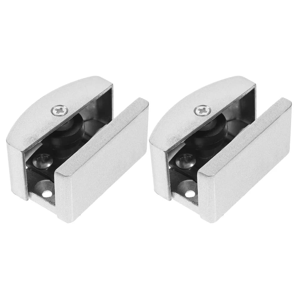 Guides de porte en alliage d'aluminium, 2 pièces, pièces de porte coulissante Anti-balançoire, accessoires de porte en verre, Guide de montage inférieur, piste de porte de douche