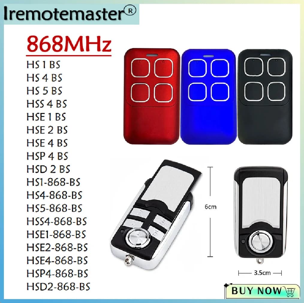 Télécommande de porte de garage HSE4-868-BS 868 MHz
