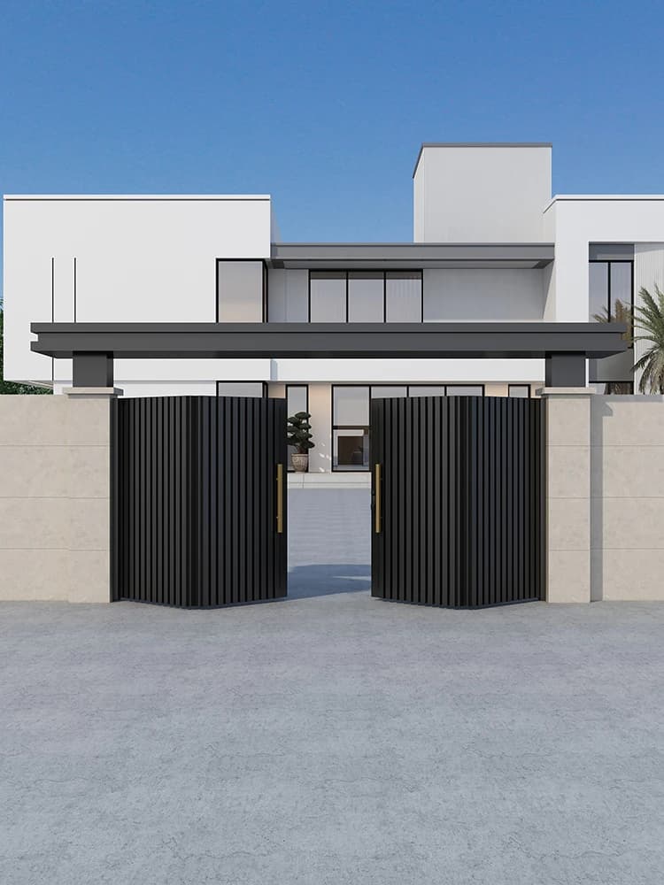 Porte de cour tournante électrique Simple en alliage d'aluminium, porte coulissante de villa en acier inoxydable