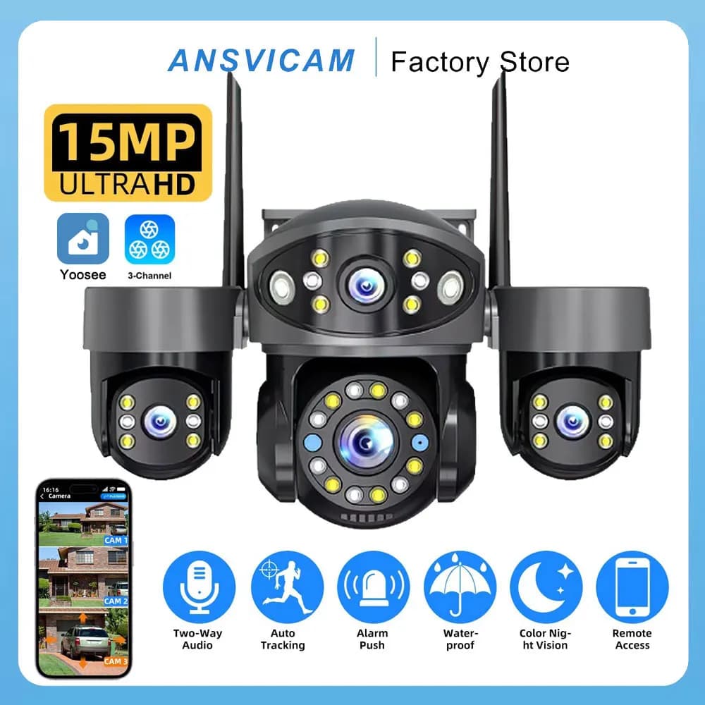 Caméra IP WIFI PTZ extérieure ANSVICAM 6K