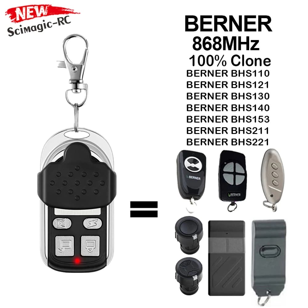 Télécommande de porte de garage 868 MHz pour Digital 382 384 302 304 BERNER BHS140 BHS120