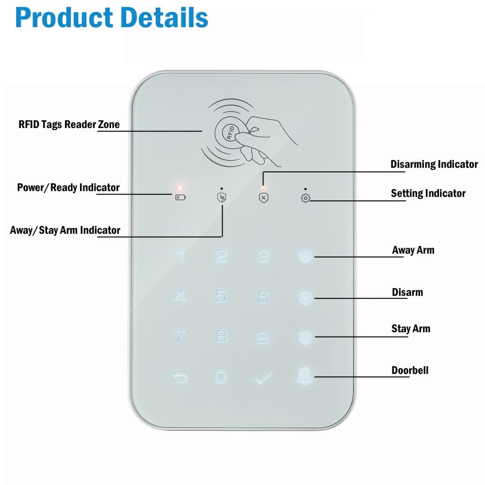 Clavier tactile sans fil pour PG103 PG106 PG107 W2B W3B W4B