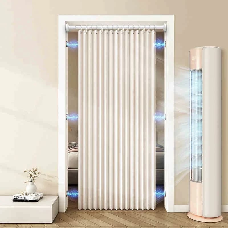 Rideau de porte magnétique plissé et pliable