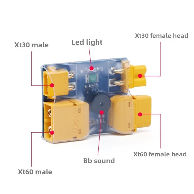 Bouchon de sécurité XT30 / XT60 2-6S, bouchon de fumée intelligent, Test de fusible, Circuit de Protection contre les courts-circuits pour Drone de course RC FPV, extension