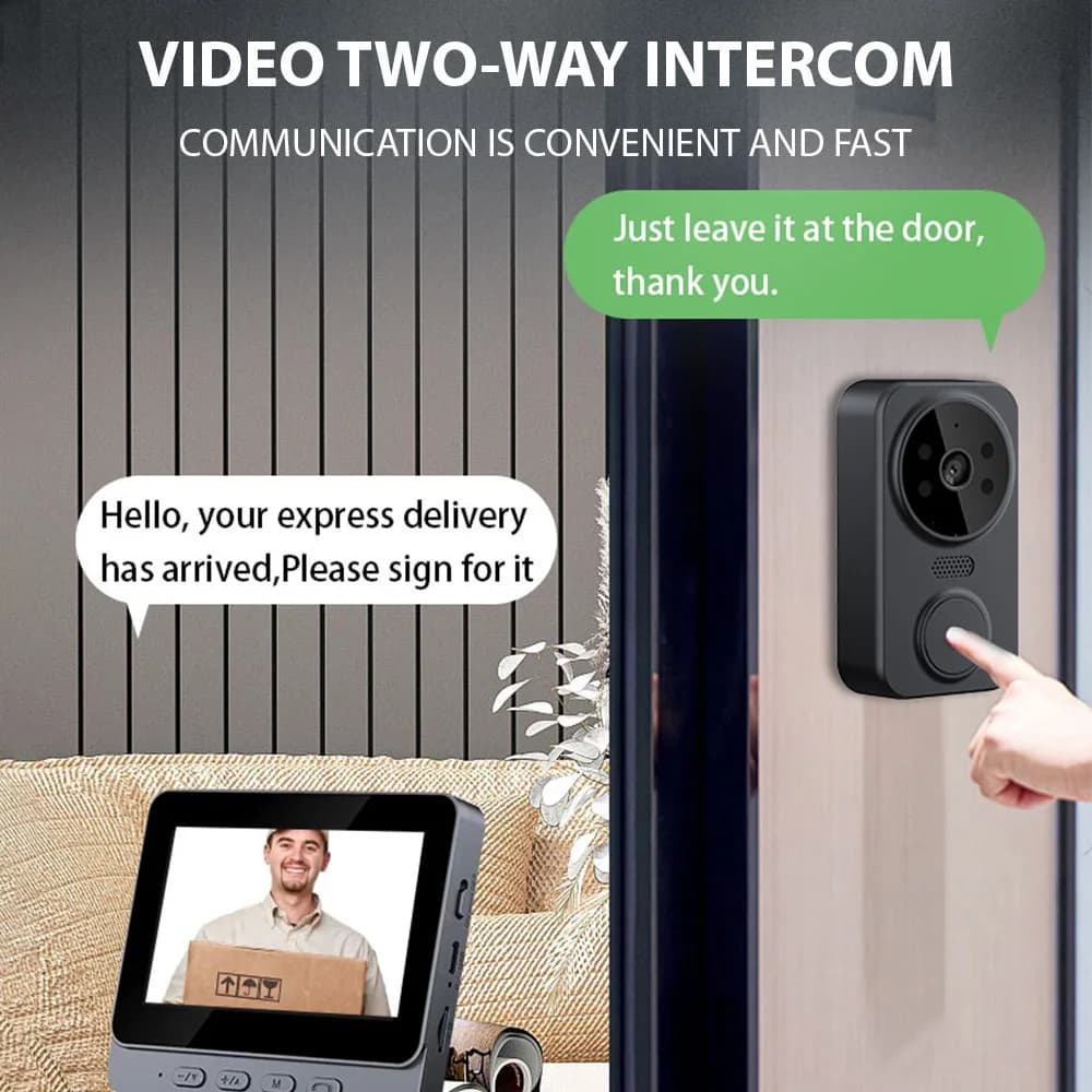 Sonnette d'interphone visuel sans fil