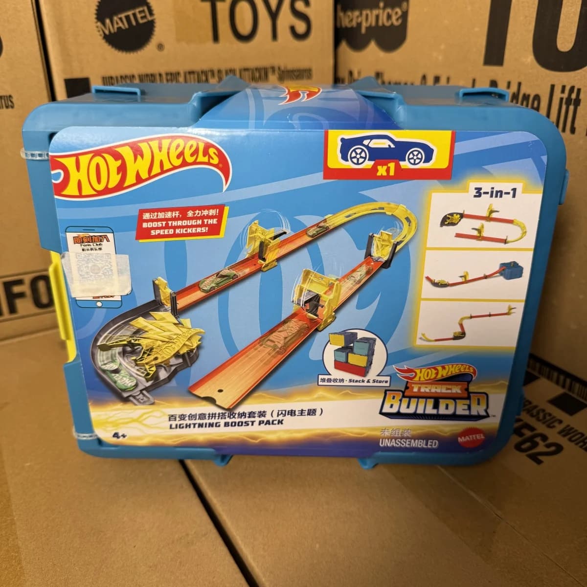 Ensemble de voies Hot Wheels, lanceur de voiture en alliage, Kit de défi de cascade, jouets pour garçons, modèle FWM85, cadeaux de vacances, en Stock