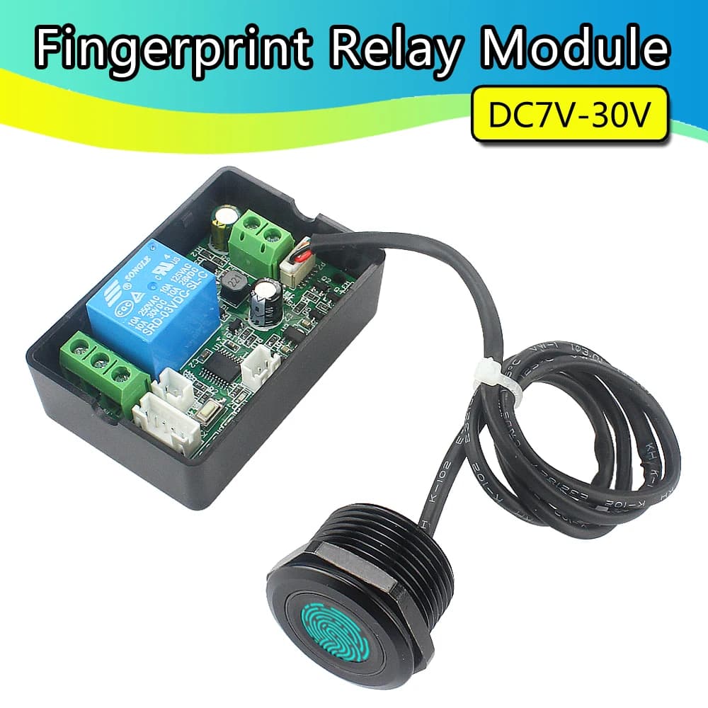 Module de relais de contrôle d'accès par empreinte digitale DC7v-30v