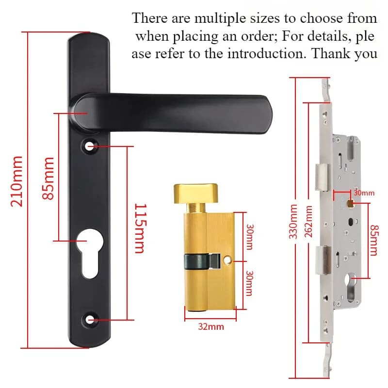 Serrure de porte en alliage d'aluminium