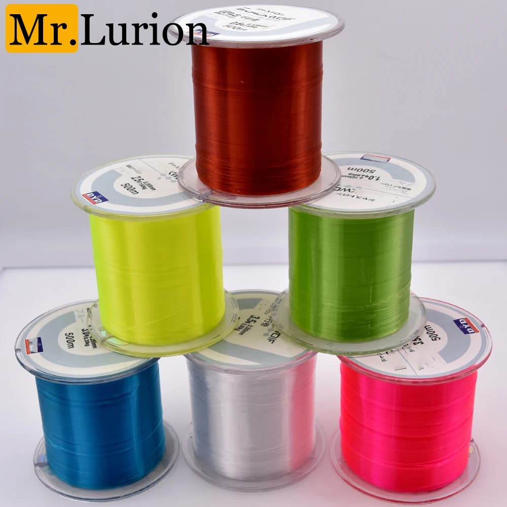 Mr.lurion – ligne de pêche en nylon monofilament durable, 500M, pour la pêche en mer/eau douce, diamètre de 0.10mm à 0.47mm, matériel de pêche japonais