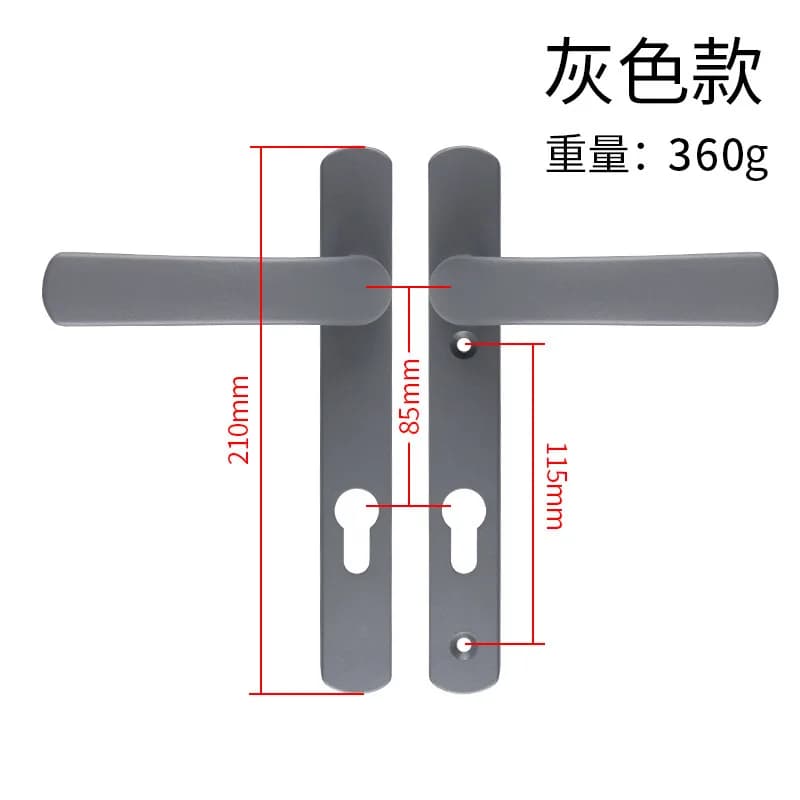 1 poignée de porte à point unique en alliage d'aluminium