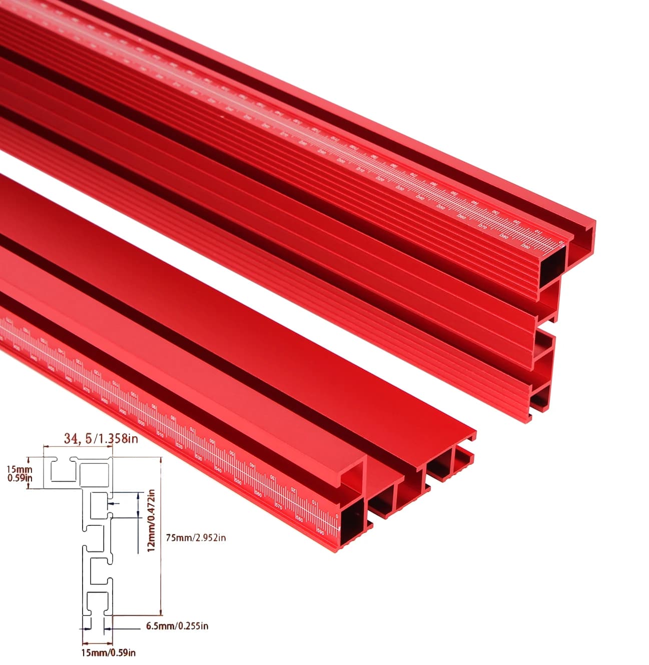 Clôture de profil d'infraction pour scie à table, rail à onglets de type 75, support de piste en T, 40cm, invite market, rainure en T pour établi de calcul