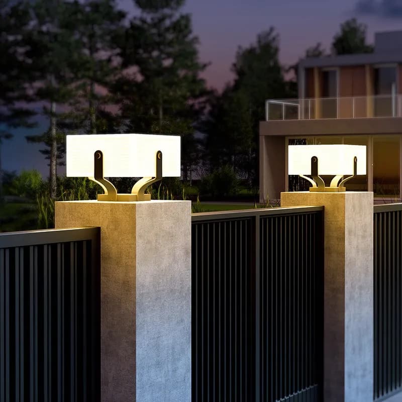 Pilier solaire lumières décor à la maison Villa mur LED lampe extérieure étanche moderne porte jardin éclairage énergie solaire Super lumineux porte