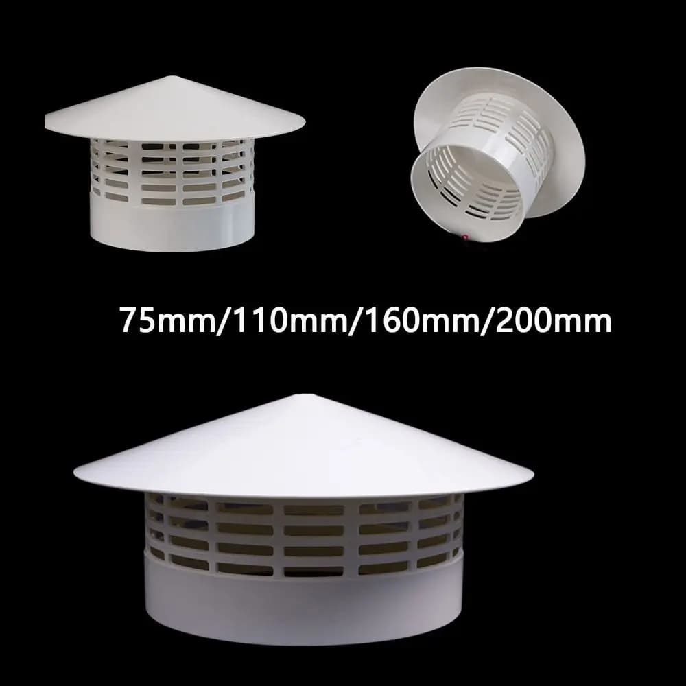 Capot de protection ventilé en PVC pour tuyau d'évacuation 75-200 mm