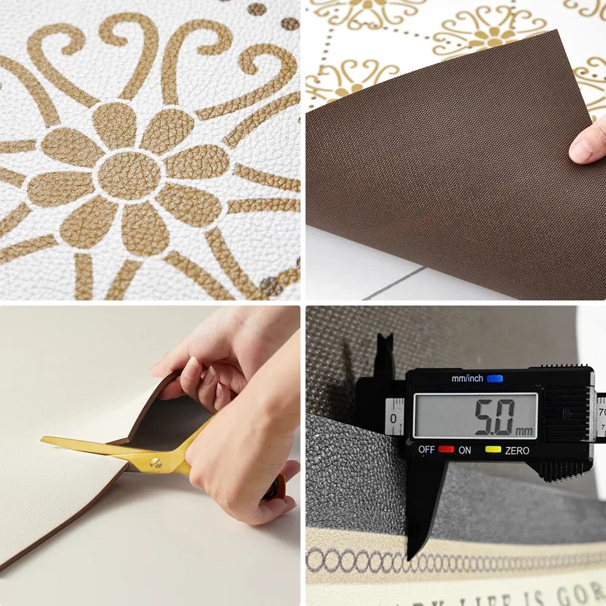Tapis de cuisine en PVC imperméable, tapis en cuir long antidérapant et résistant à l'huile, tapis à carreaux américains, tapis floraux, tapis de décoration pour la maison