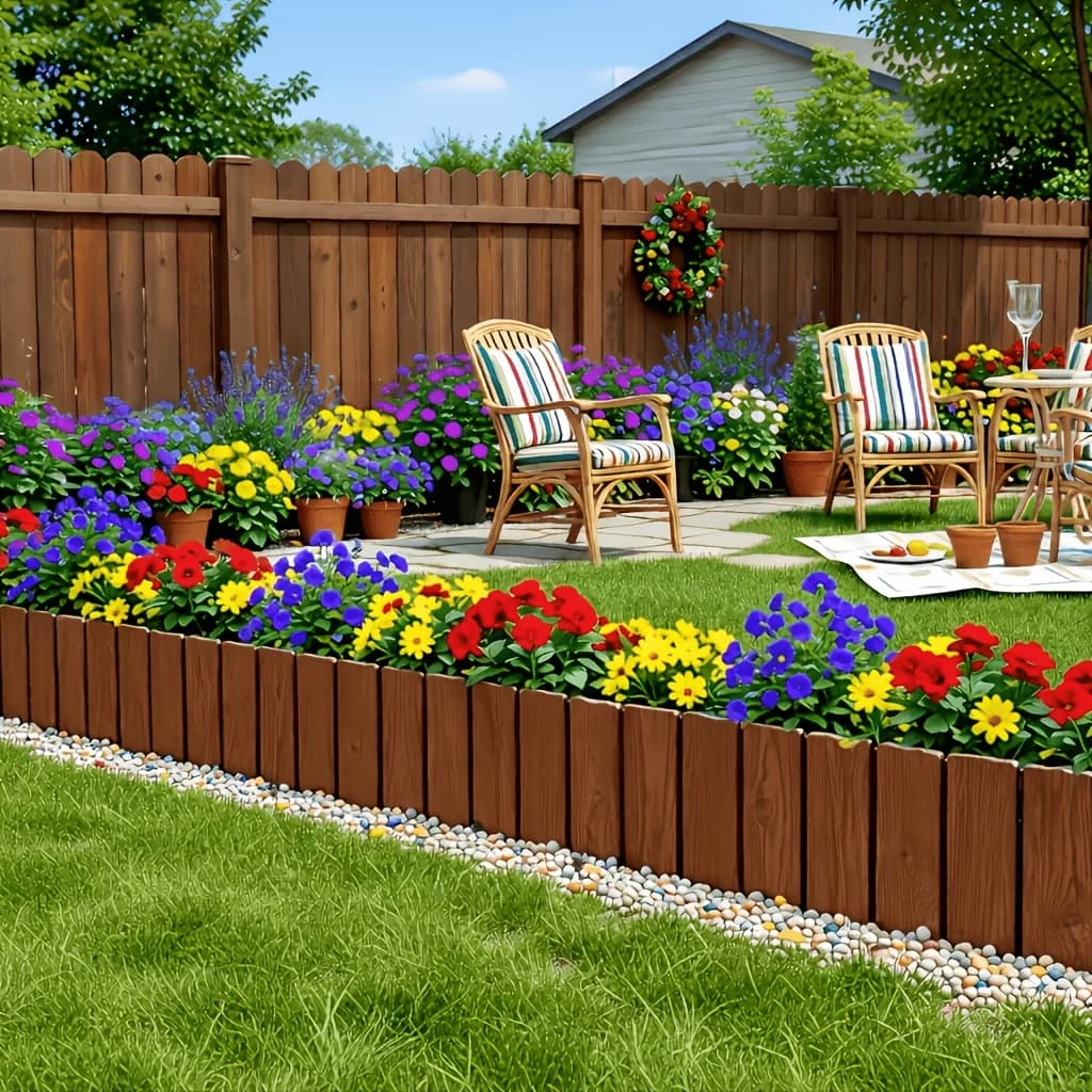 Clôture de jardin flexible et modulable 3/6 pièces, clôture de bordure de cour pliable, clôture décorative de paysage extérieur pour ornement
