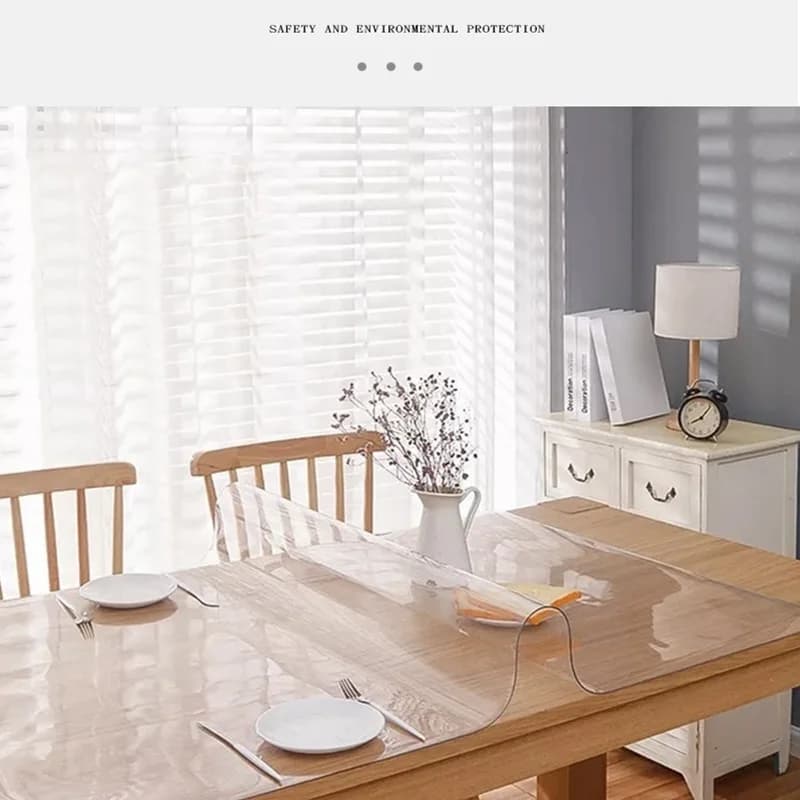 Couverture de Table en PVC, tapis de Table en plastique transparent, imperméable, résistant à l'huile, résistant à la chaleur, facile à nettoyer, protecteur de Surface antidérapant pour toutes les tab