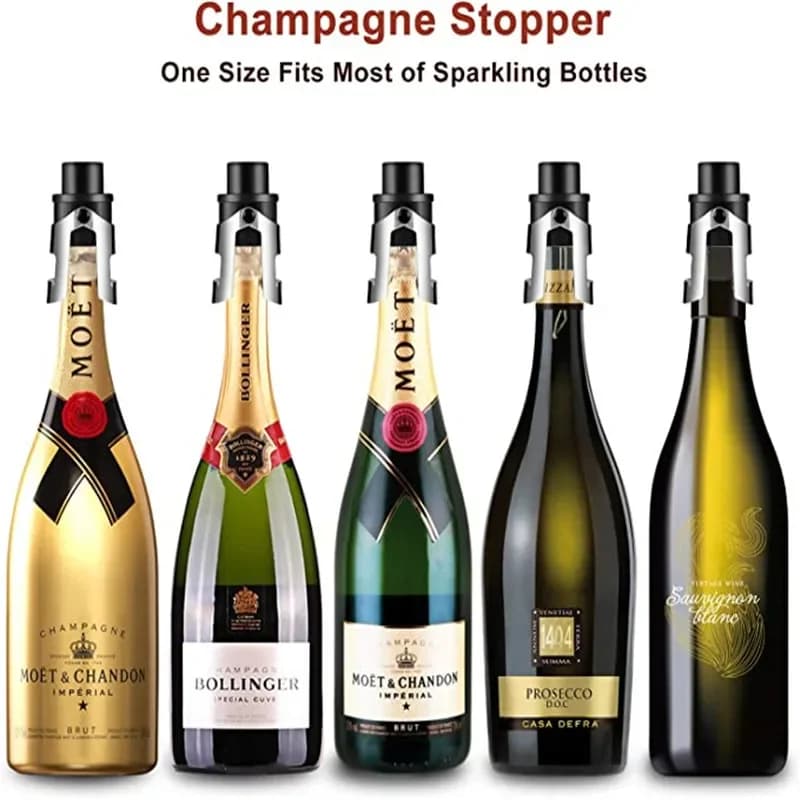 Bouchons de Champagne en acier inoxydable, scelleuse de bouchon de bouteille de Champagne réutilisable, bouchon de bouteille en liège, économiseur de Champagne, boisson