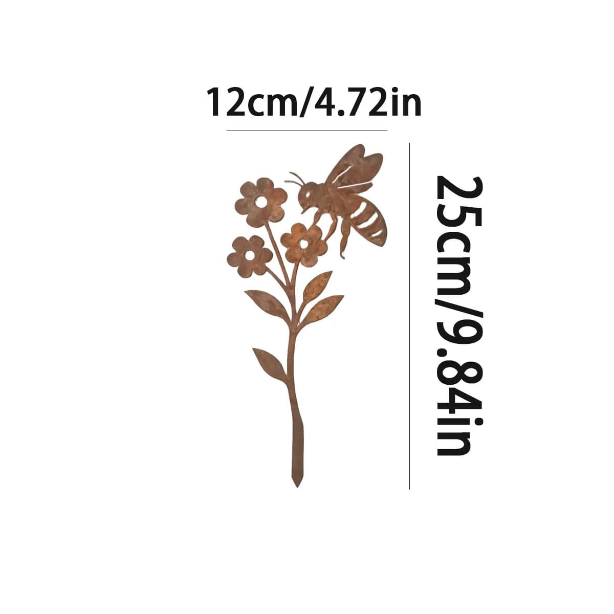 1 piquet décoratif de jardin en fer forgé