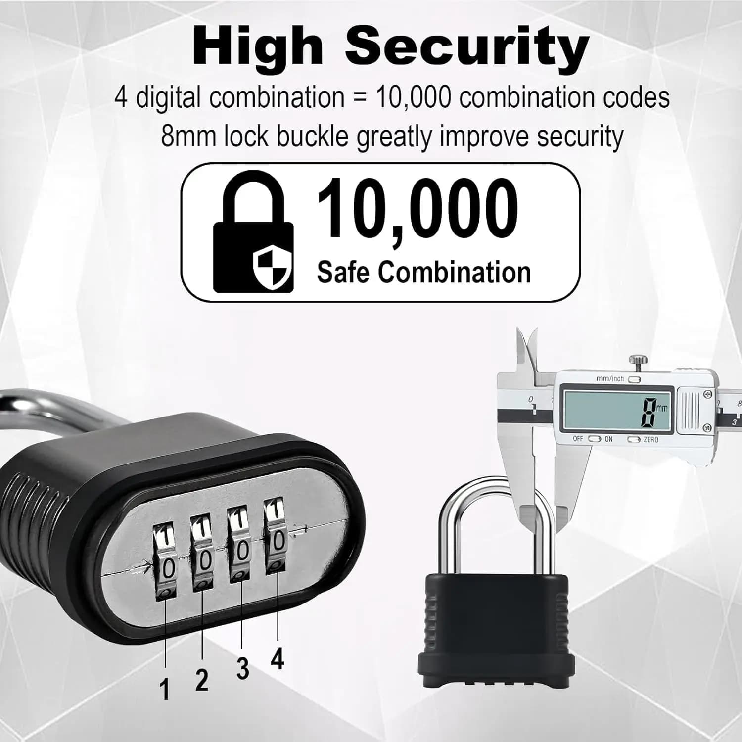 Cadenas à combinaison robuste à 4 chiffres