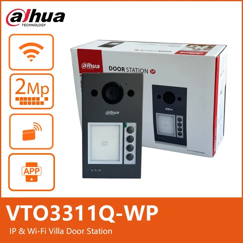 Station de porte de villa Dahua VTO3311Q-WP IP et Wi-Fi 2MP PoE H.265 avec vidéo bidirectionnelle IK08 & IP65