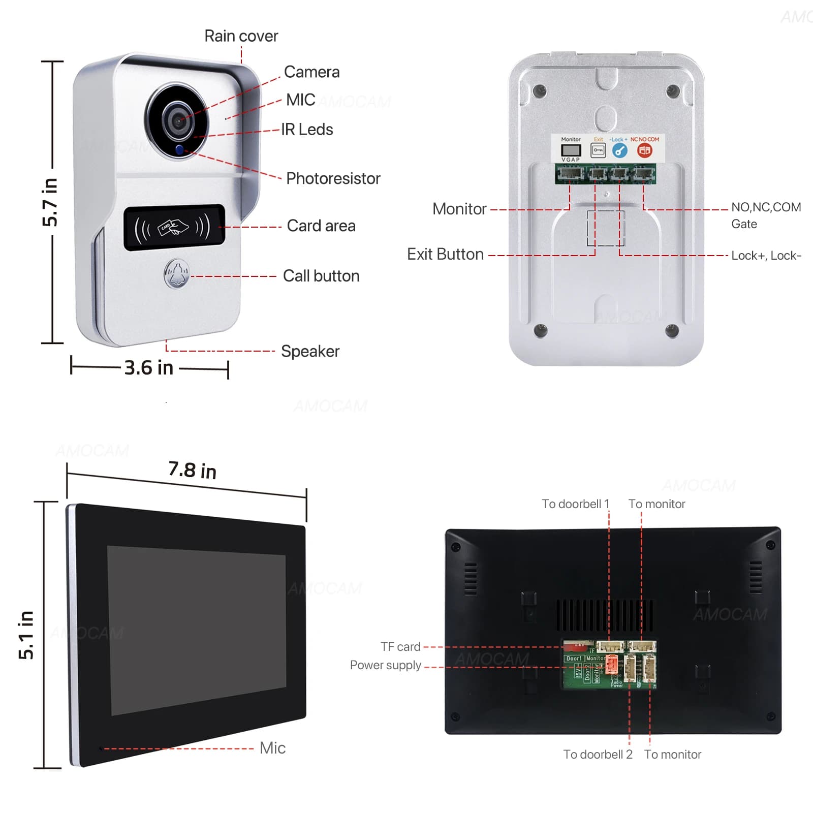 Système de sonnette vidéo Wifi sans fil