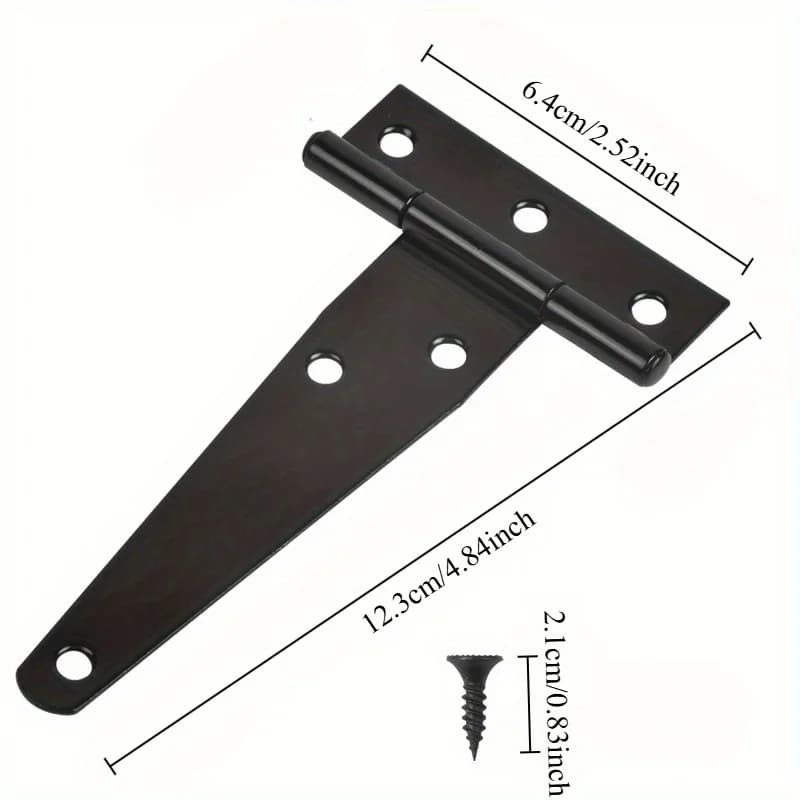 2 jeux de charnières en T noires robustes