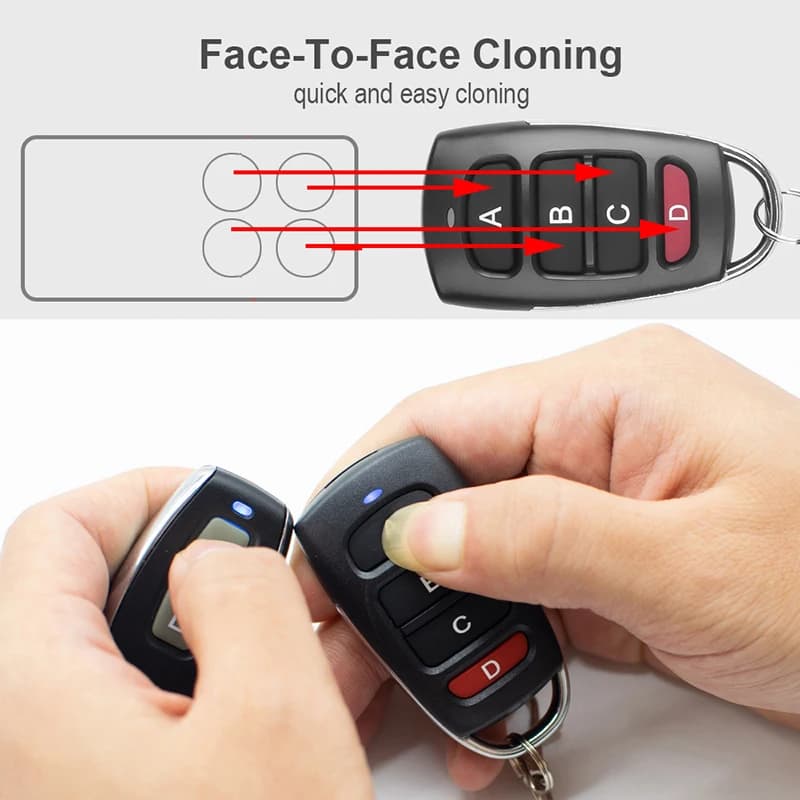 Face à Face Clone NICE FLO1 FLO2 FLO4 porte de Garage/porte télécommande 433MHz Code fixe boutons bleus