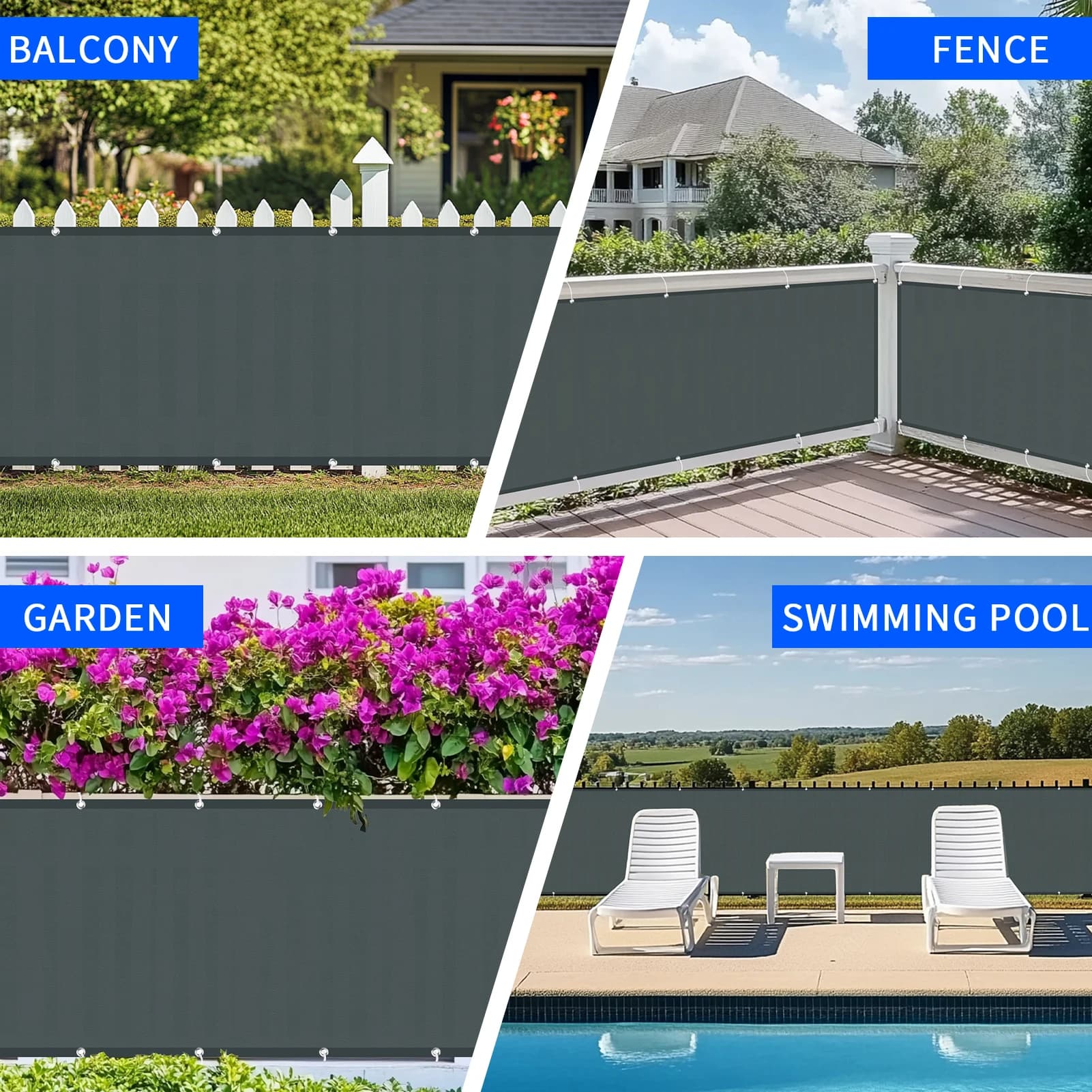 Couverture de clôture pour écran de confidentialité de balcon