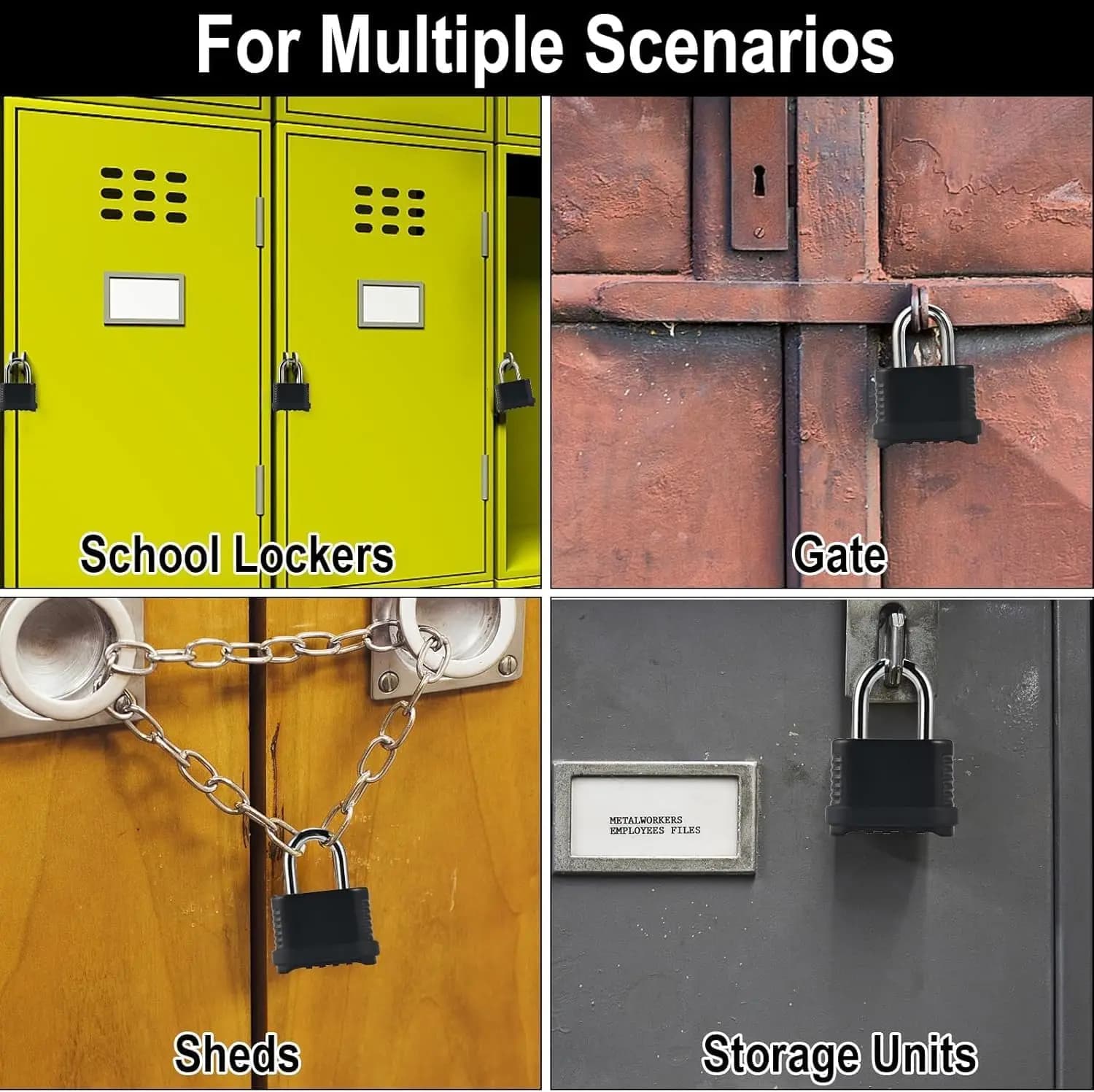 Cadenas à combinaison robuste à 4 chiffres