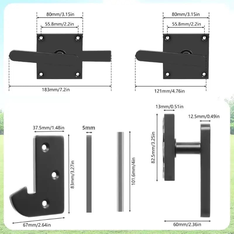 Verrous porte jardin en aluminium