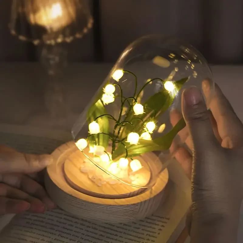 Nouveauté éclairage fleurs artificielles bricolage à la main muguet brillant veilleuse pour chambre décorative cadeau d'anniversaire