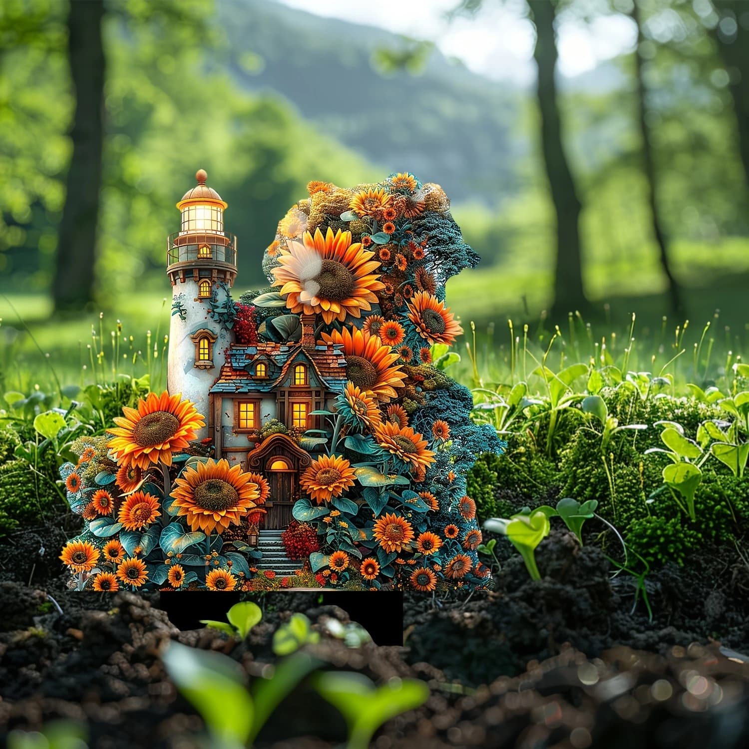 Piquet de jardin de maison d'arbre en acrylique de Style Glam