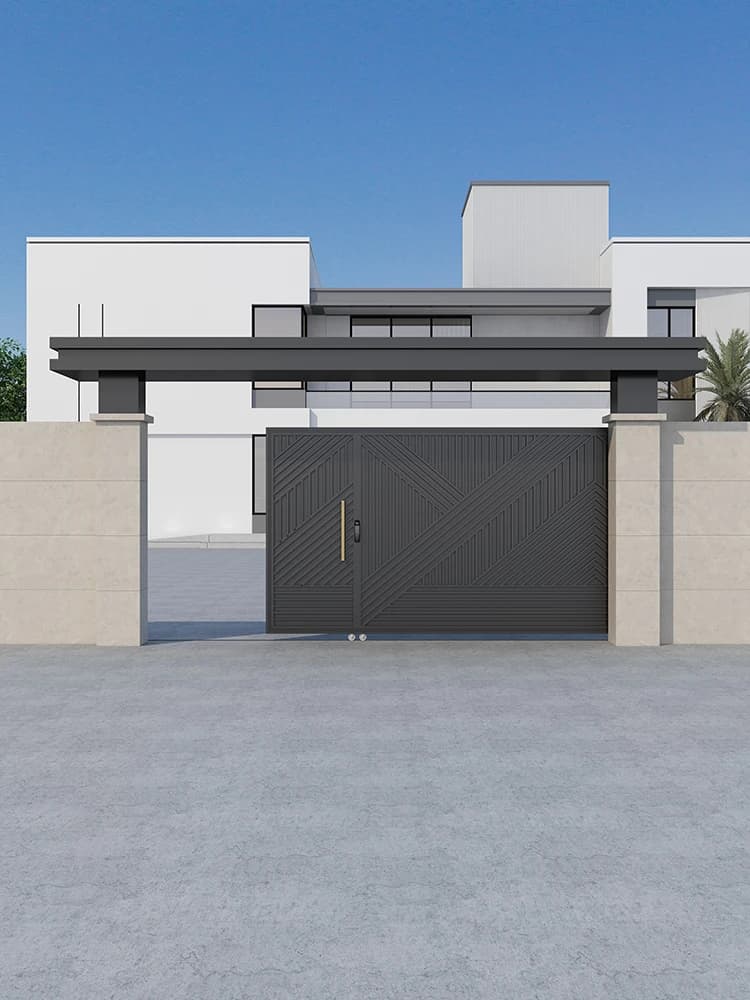 Porte de cour tournante électrique Simple en alliage d'aluminium, porte coulissante de villa en acier inoxydable