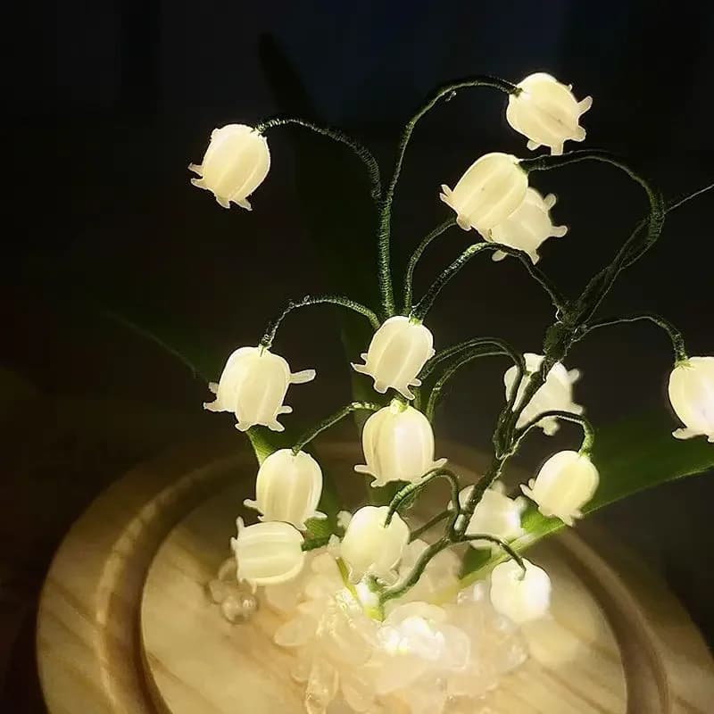 Nouveauté éclairage fleurs artificielles bricolage à la main muguet brillant veilleuse pour chambre décorative cadeau d'anniversaire