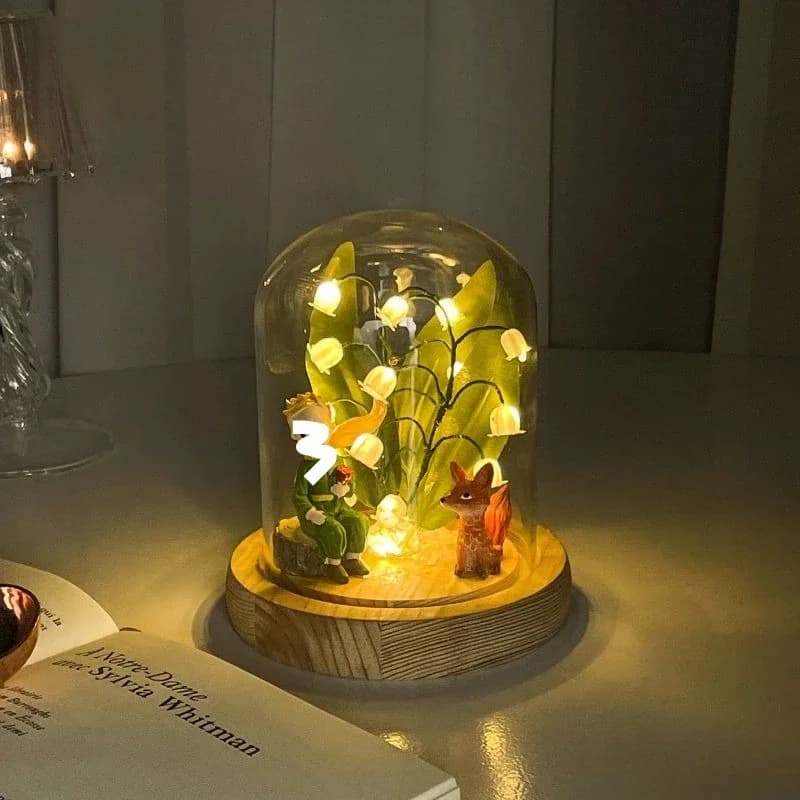 Nouveauté éclairage fleurs artificielles bricolage à la main muguet brillant veilleuse pour chambre décorative cadeau d'anniversaire