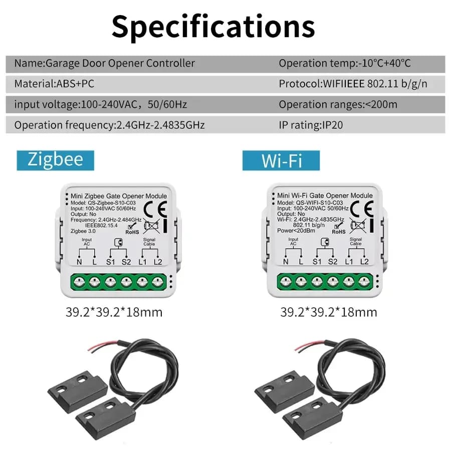 Tuya WiFi Zigbee ouvre-porte de Garage contrôleur