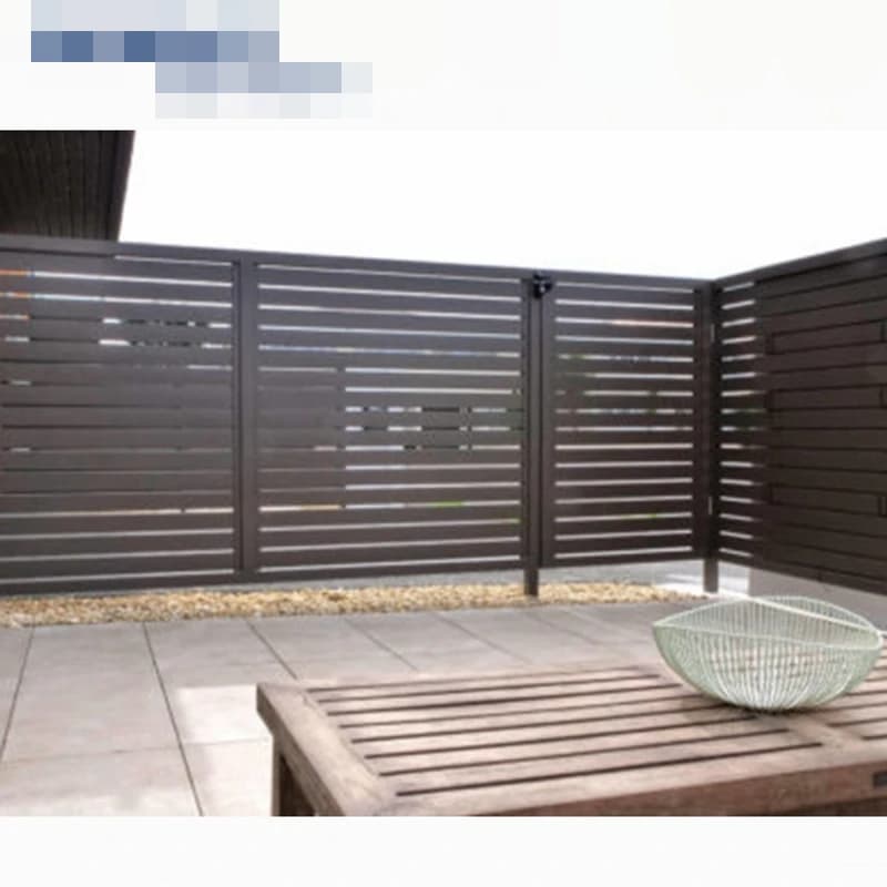 Clôture en aluminium noir horizontal moderne confidentialité jardin extérieur panneau Zaun