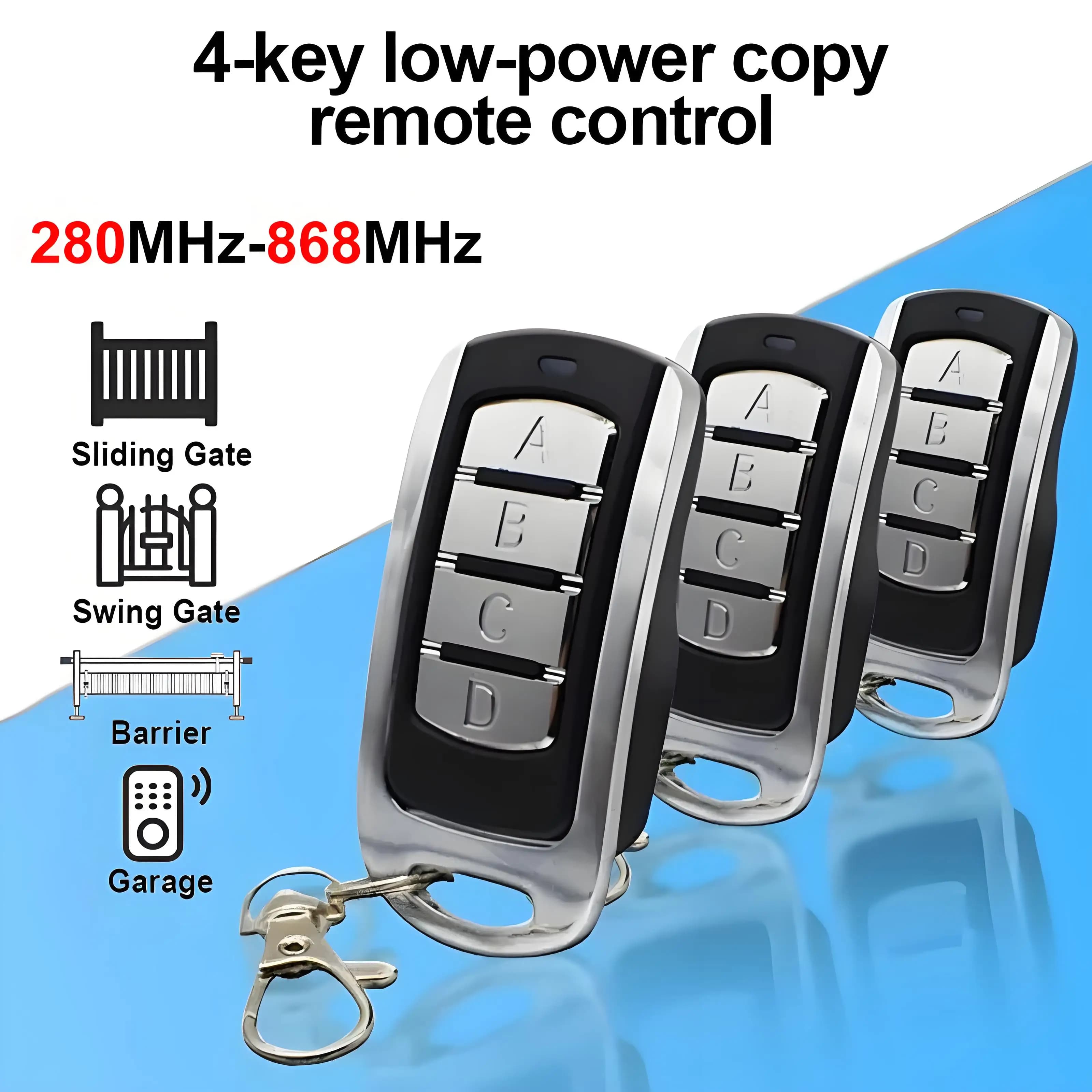 Auto-copie multi-fréquence 280 à 868 MHz 4 en 1 porte de Garage télécommande duplicateur porte-clés barrière Code roulant fixe Clone