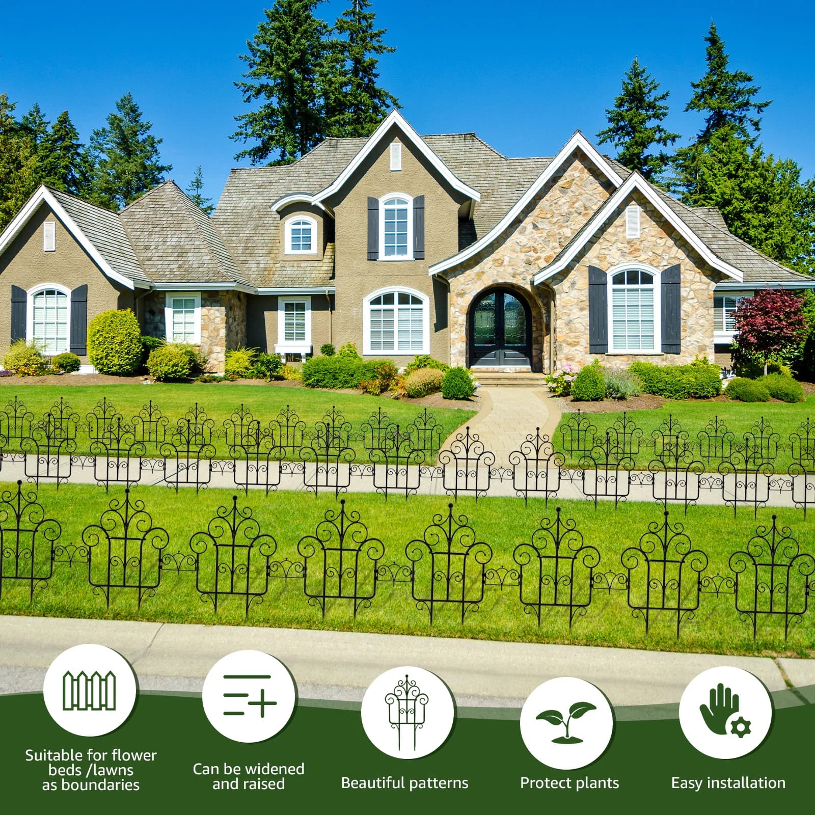 Clôture de jardin décorative pliante en plastique