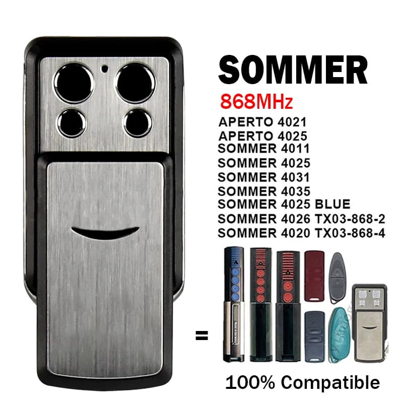 Nouvelle télécommande de garage SOMMER 4031 TX08-868-4 868