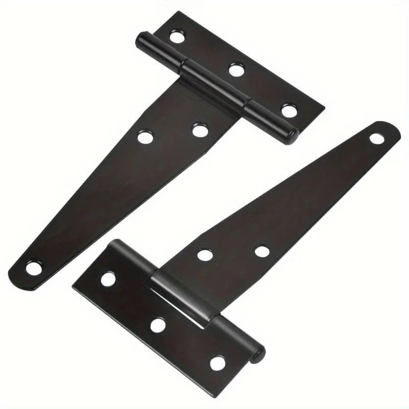 2 jeux de charnières en T noires robustes